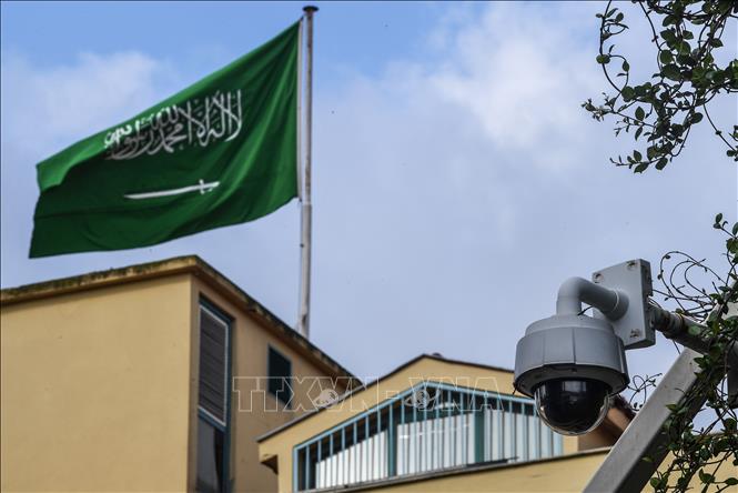  Trong ảnh: Lãnh sự quán Saudi Arabia tại Istanbul, Thổ Nhĩ Kỳ, nơi nhà báo Jamal Khasoggi bị sát hại, ngày 11/10/2018. Ảnh: AFP
