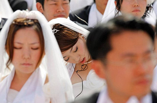 Một đám cưới tập thể của đàn ông Hàn Quốc với cô dâu người nước ngoài - Ảnh: UPI