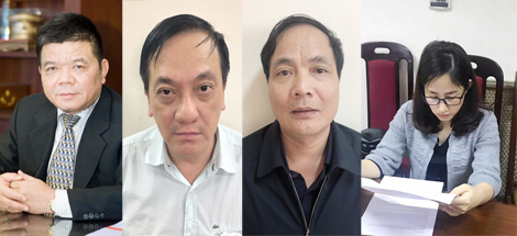 4 bị can bị khởi tố: Trần Bắc Hà, Trần Lục Lang, Kiều Hòa Bình và Lê Thị Vân Anh. Ảnh Mps.gov.vn