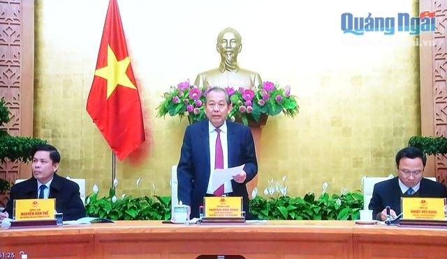 Phó Thủ tướng Thường trực Chính phủ Trương Hòa Bình phát biểu tại hội nghị