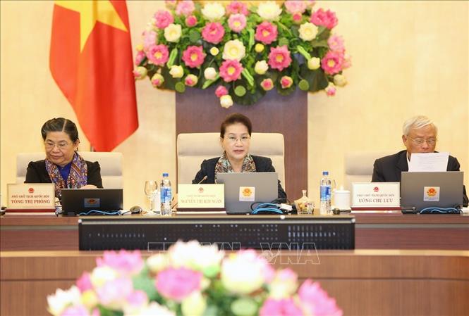 Chủ tịch Quốc hội Nguyễn Thị Kim Ngân và các Phó Chủ tịch Quốc hội sẽ điều hành phiên họp. Ảnh: Dương Giang/TTXVN