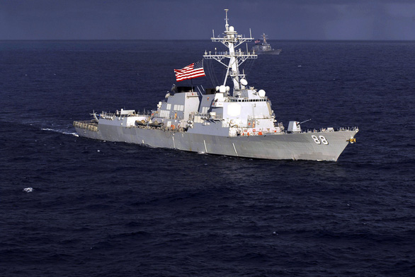 Tàu khu trục USS Preble của Hải quân Mỹ - Ảnh: HẢI QUÂN MỸ