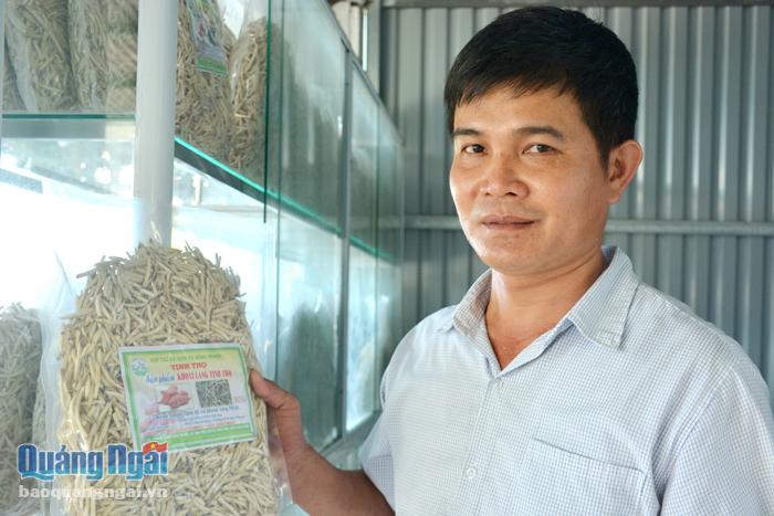 Sản phẩm khoai lang Tịnh Thọ được HTX DVNN Tịnh Thọ (Sơn Tịnh) đóng gói bán ra thị trường.