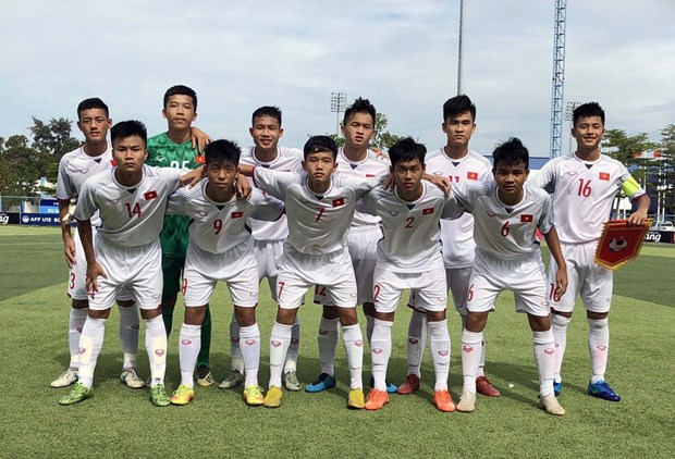 Đội hình ra quân của U15 Việt Nam ở trận thắng U15 Myanmar. (Nguồn: VFF)