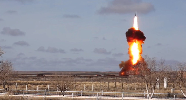  Một buổi thử nghiệm tên lửa của Nga vào năm 2018 - Ảnh: Bộ Quốc phòng Nga