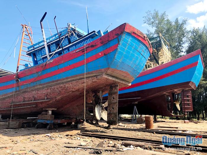 Số lượng tàu cá đóng mới giảm mạnh, nên để duy trì hoạt động, Công ty TNHH MTV Minh Quang tập trung làm dịch vụ sửa chữa và nâng cấp.