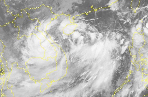 Hình ảnh mây vệ tinh của áp thấp nhiệt đới - Nguồn: Trung tâm Dự báo khí tượng thủy văn quốc gia