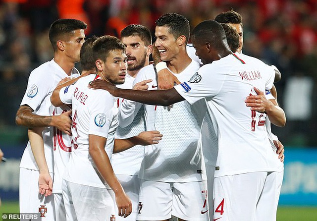 Bồ Đào Nha thắng hai trận đấu liên tiếp và đang xếp thứ 2 bảng B vòng loại Euro 2020