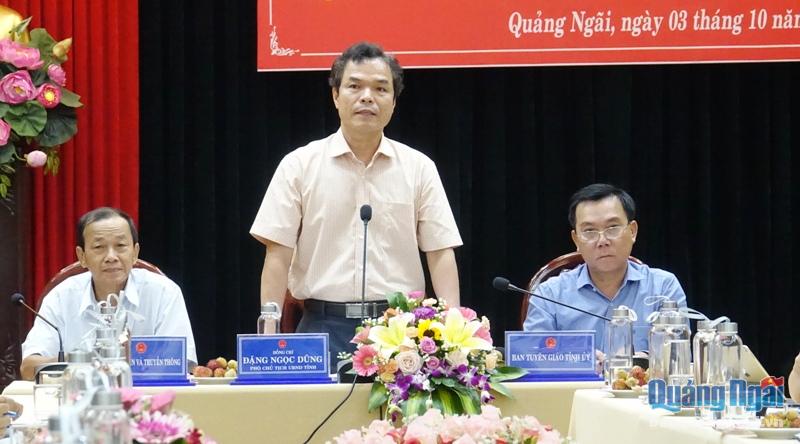 Phó Chủ tịch UBND tỉnh Đặng Ngọc Dũng phát biểu tại buổi họp báo