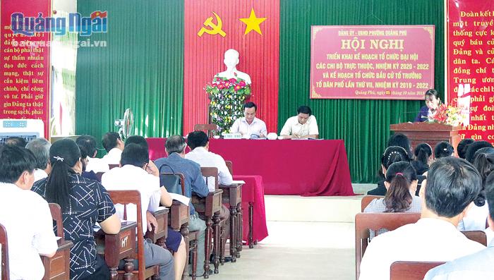 Đảng ủy phường Quảng Phú (TP.Quảng Ngãi) quán triệt Hướng dẫn 07 về việc tổ chức đại hội cho các chi bộ trực thuộc.