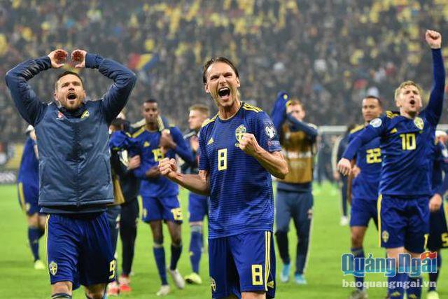 Thụy Điển ăn mừng tấm vé dự Euro 2020