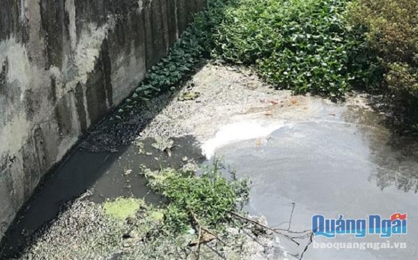 Kênh Bầu Lăng bị ô nhiễm do nguồn nước thải từ KCN Quảng Phú xả ra môi trường