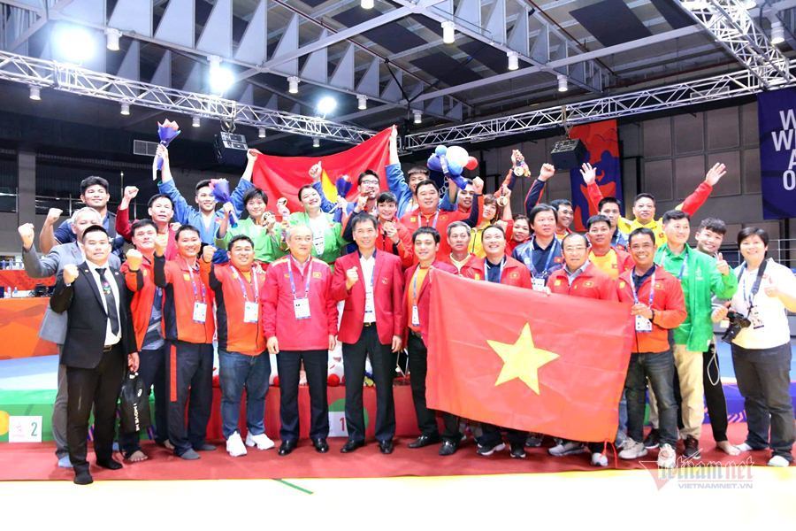ĐT Kurash Việt Nam giành chiến thắng vang dội ở SEA Games 30 với 10 HCV. Ảnh: SN