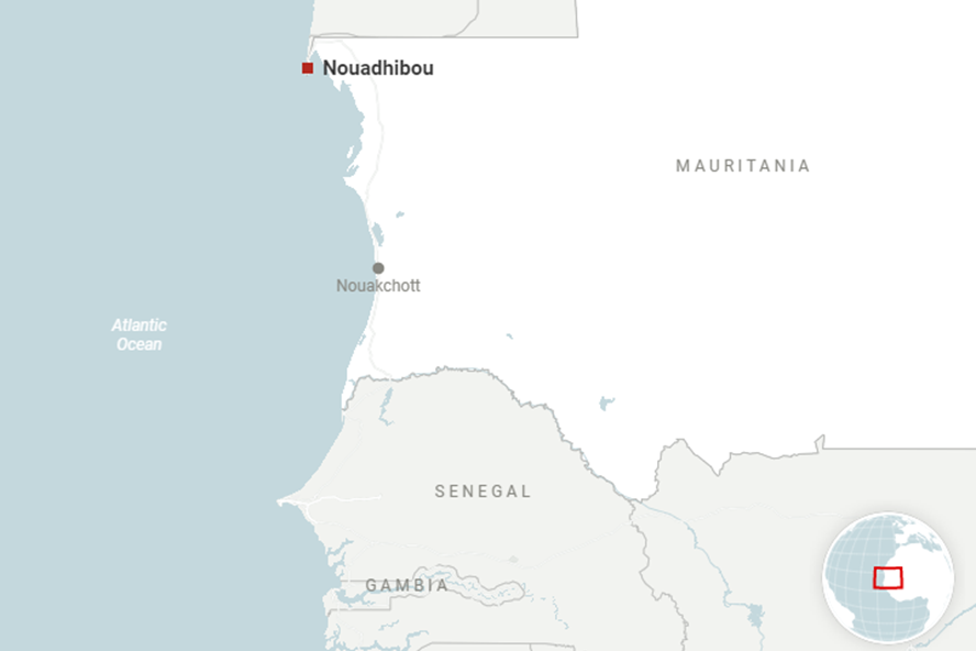 Nouadhibou - thành phố phía bắc Mauritanie, nơi các nạn nhân may mắn sống sót đang được điều trị. Ảnh: AP.