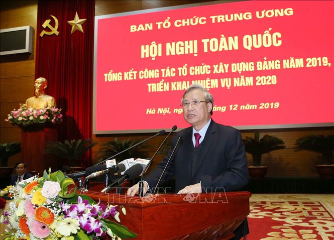  Thường trực Ban Bí thư Trần Quốc Vượng phát biểu chỉ đạo hội nghị. Ảnh: TTXVN