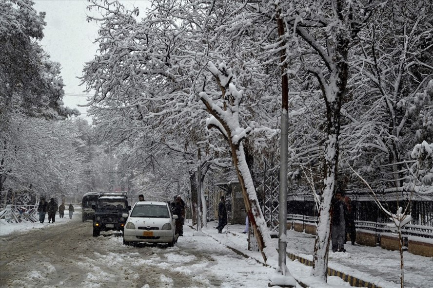 Mùa đông khắc nghiệt ở Pakistan, ngày 12.1.2020. Ảnh: AP