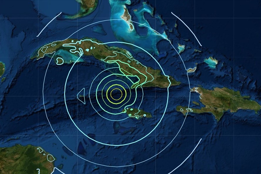 Động đất mạnh 7,7 độ richter rung chuyển vùng Caribbean. Ảnh: USGS.