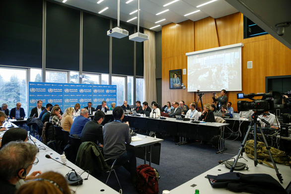 Cuộc họp báo của WHO tại Geneva, Thụy Sĩ, ngày 11-2 - Ảnh: REUTERS