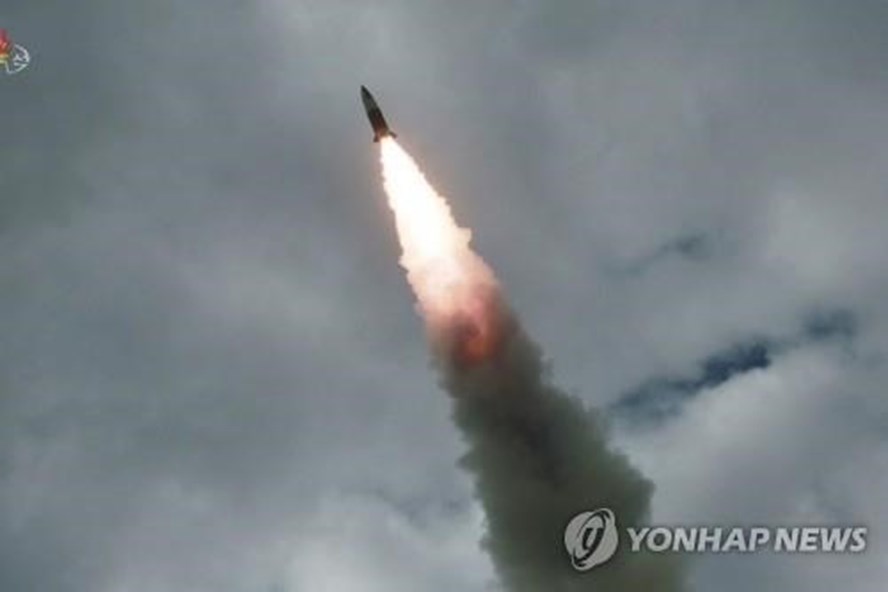 Một vụ phóng tên lửa của Triều Tiên ngày 16.8.2019. Ảnh: Yonhap