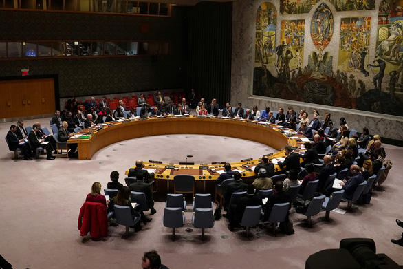 Một cuộc họp ngày 28-2-2020 của Hội đồng Bảo an Liên Hiệp Quốc tại trụ sở Liên Hiệp Quốc ở Manhattan, thành phố New York, Mỹ - Ảnh: REUTERS