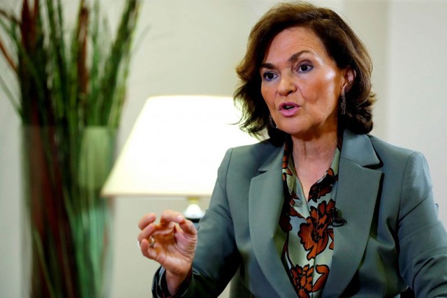 Phó Thủ tướng Tây Ban Nha Carmen Calvo (Ảnh: EPA)