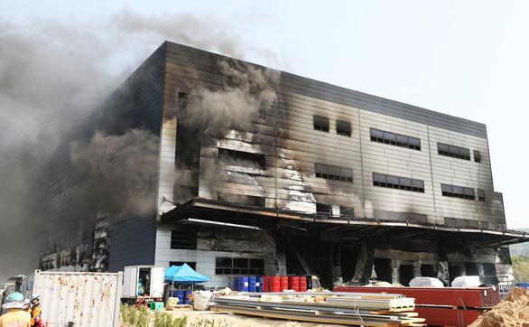 Tòa nhà nơi xảy ra vụ cháy ở thành phố Incheon, tỉnh Gyeonggi của Hàn Quốc - Ảnh: Yonhap