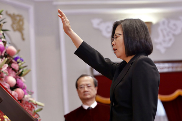 Bà Thái Anh Văn tuyên thệ nhậm chức lãnh đạo Đài Loan nhiệm kỳ 2 ngày 20-5 - Ảnh: REUTERS