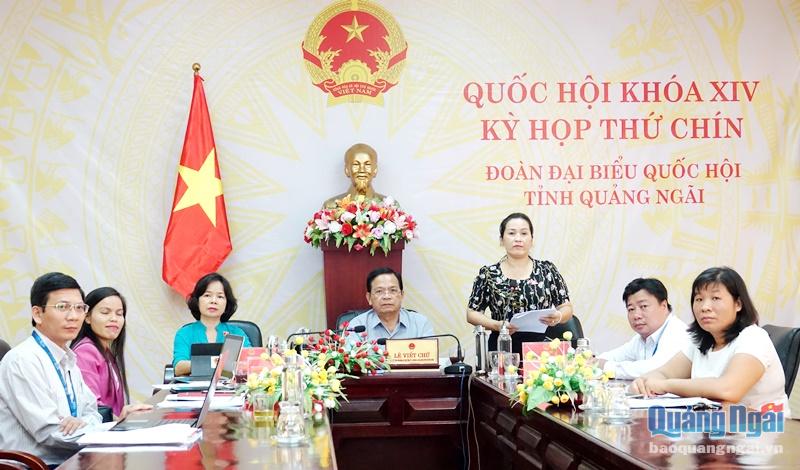 Đại biểu Đinh Thị Hồng Minh tham gia phát biểu thảo luận