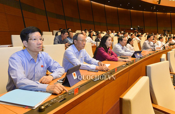 Các đại biểu Quốc hội bấm nút biểu quyết tại Nhà Quốc hội - Ảnh: Quochoi.vn