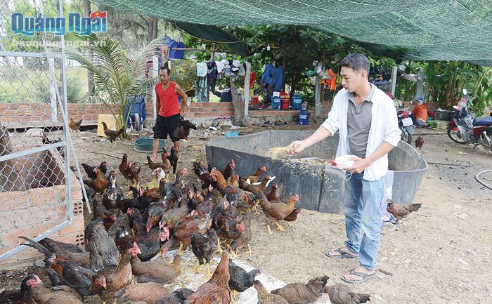 Có tàu nhưng không có tiền đi biển, anh Nguyễn Văn Khoa đành ở nhà nuôi gà, xoay xở trả nợ cho ngân hàng.