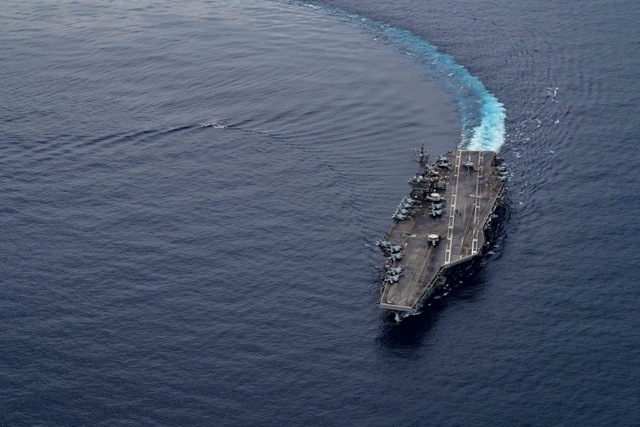 Tàu sân bay USS Ronald Reagan hoạt động tại Biển Đông ngày 4/7. (Ảnh: Hải quân Mỹ)