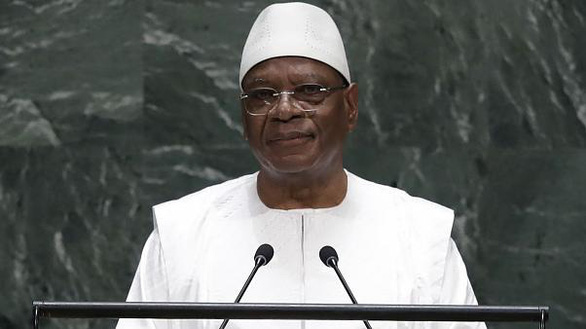 Tổng thống Ibrahim Boubacar Keita trong lần đăng đàn phát biểu tại LHQ - Ảnh: AFP