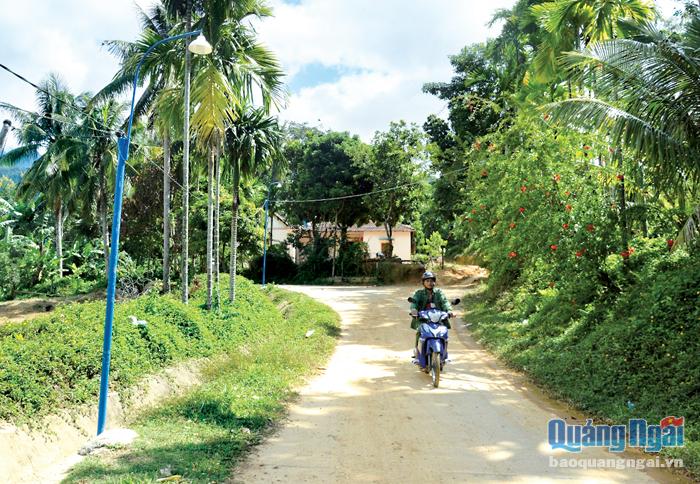 Hệ thống điện thắp sáng vùng quê được triển khai lắp đặt ở xã Trà Thủy  (Trà Bồng), giúp việc đi lại của người dân được thuận lợi hơn.