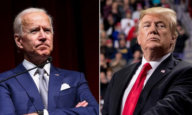 Tổng thống Mỹ Donald Trump (phải) và ứng viên tổng thống đảng Dân chủ Joe Biden. (Ảnh: AP)