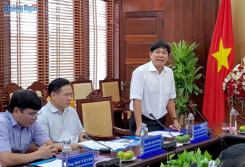 Chủ tịch Tập đoàn Hòa Phát Trần Đình Long phát biểu tại buổi làm việc với UBND tỉnh