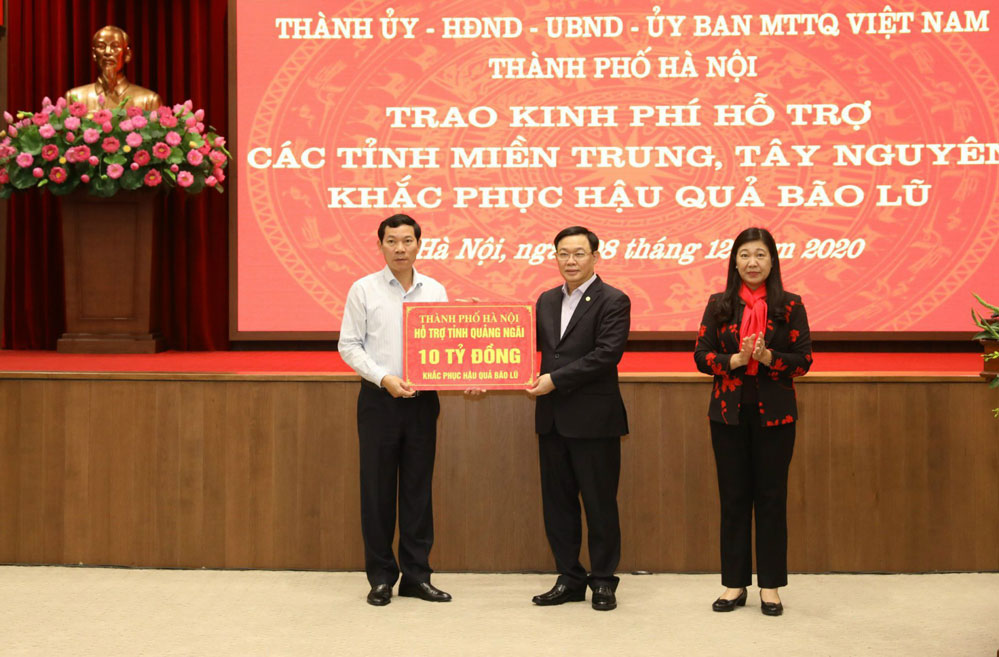 Thành phố Hà Nội hỗ trợ Quảng Ngãi 10 tỷ đồng khắc phục hậu quả bão lũ