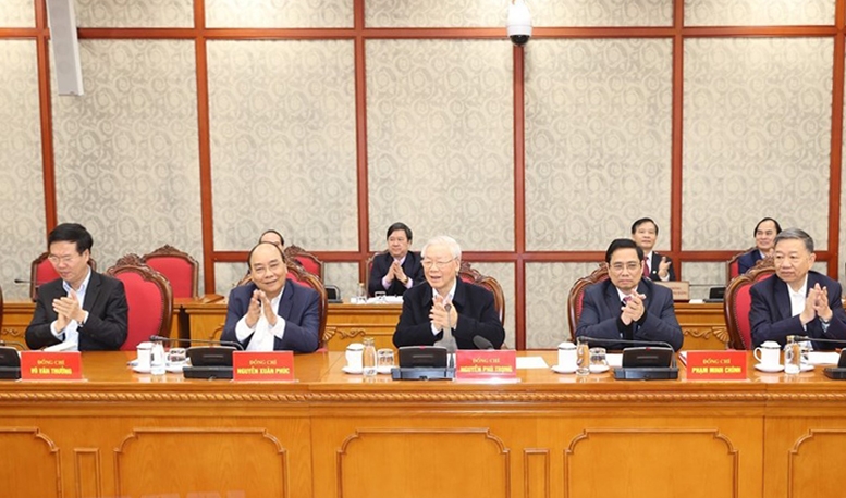 Tổng Bí thư, Chủ tịch nước Nguyễn Phú Trọng chủ trì phiên họp đầu tiên của Bộ Chính trị, Ban Bí thư