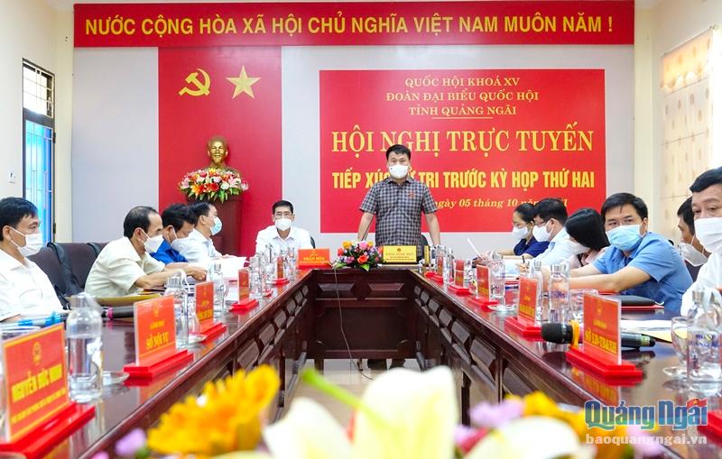 Đoàn ĐBQH tỉnh Quảng Ngãi tiếp xúc cử tri trực tuyến trước kỳ họp thứ 2