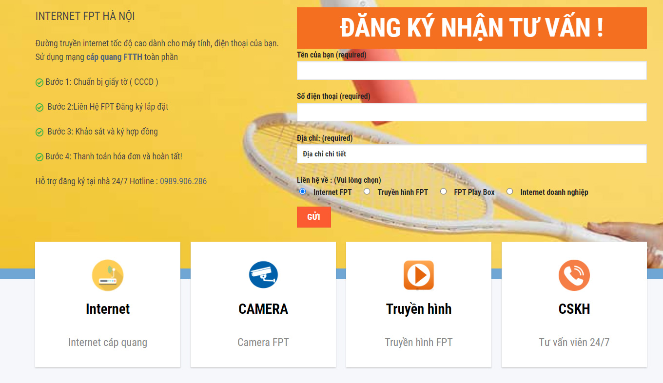 Giới thiệu website lắp mạng FPT số 1 Việt Nam