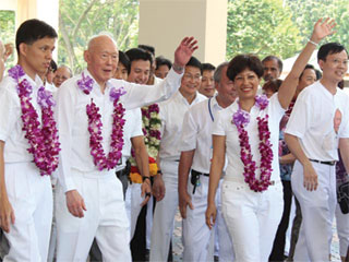 Ông Lý Quang Diệu tham gia tranh cử trong cuộc tổng tuyển cử ngày 7.5.2011 - Ảnh: Channel News Asia