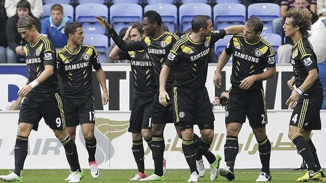  Niềm vui của các cầu thủ Chelsea khi Ivanovic ghi bàn mở tỉ số - Ảnh: Getty