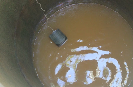 Toàn bộ 15 giếng nước tự đào của thôn đều bị nhiễm phèn nặng, nhưng người dân vẫn bấm bụng sử dụng