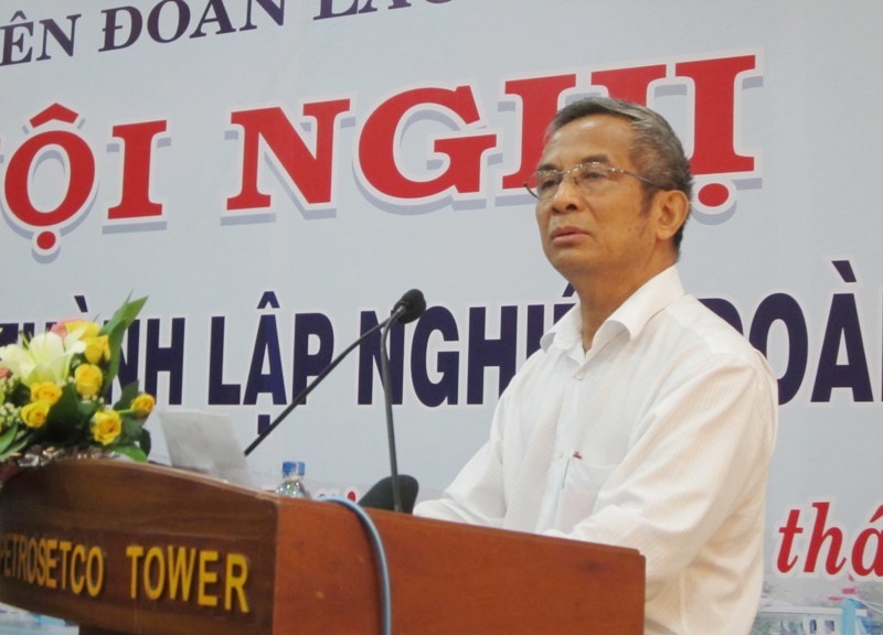 Ông Đặng Ngọc Tùng- Ủy viên TW Đảng.  Chủ tịch Tổng LĐLĐ Việt Nam phát biểu tại hội nghị