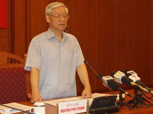 Tổng Bí thư Nguyễn Phú Trọng phát biểu tại phiên họp.