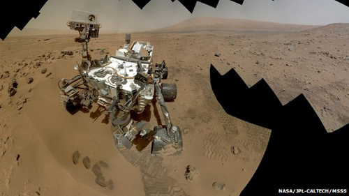 Tàu Curiosity lấy mẫu đất trên sao Hỏa, đun nóng và phân tích thành phần. Ảnh: NASA