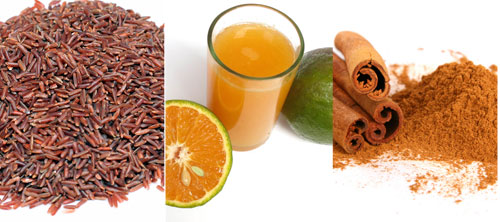 Gạo lức, nước cam, bột quế... giúp giảm lượng cholesterol xấu trong cơ thể ảnh: Đ.N.Thạch - Hạ Huy - Shutterstock