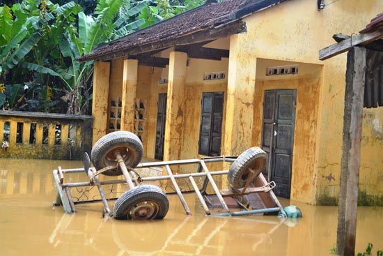 Trường Mầm non thôn Thống Nhất (Tịnh Ấn Tây, Sơn Tịnh) đã xuống cấp lại bị ngập nước trong đợt lũ vừa qua.