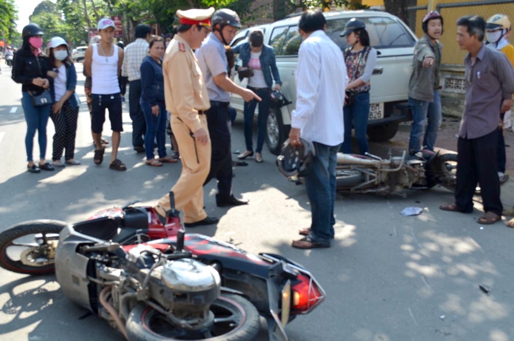 Vụ tai nạn giao thông ngày 4.2 (mùng 5 Tết) trên đương Trần Hưng Đạo (TP Quảng Ngãi).