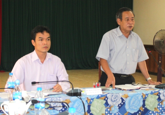 Phó Bí thư Tỉnh ủy Nguyễn Minh phát biểu tại buổi làm việc.       Ảnh: T.THUẬN