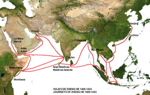 Bản đồ con đường tơ lụa trên biển (Ảnh do Quỹ Nghiên cứu biển Đông cung cấp)